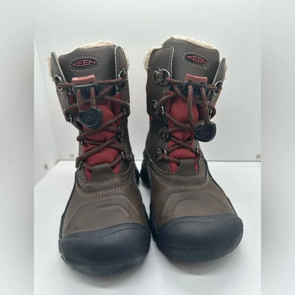 KEEN Basin Leather Insulated Waterproof Snow Boots Size US Youth 12 - Picture 2 of 10